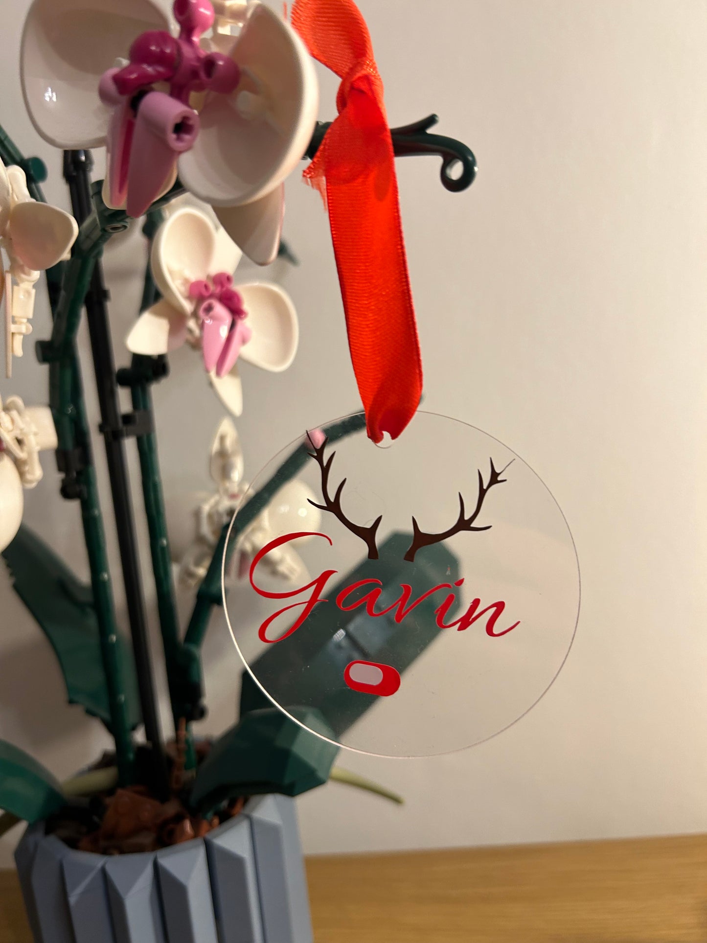 Personalised reindeer bauble