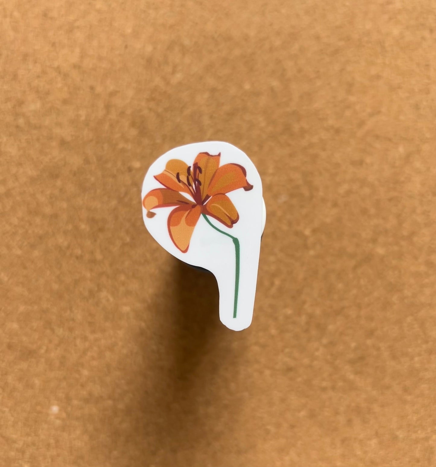 2x Lily clear flower stickers