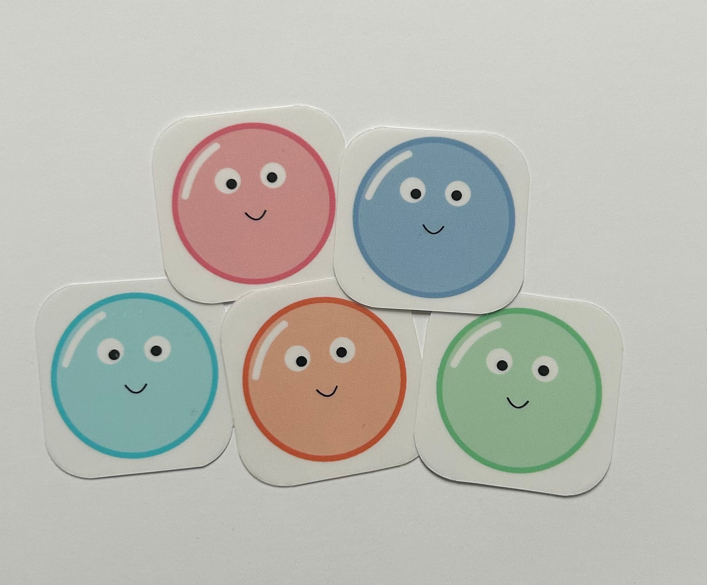 5 x bubble see through stickers