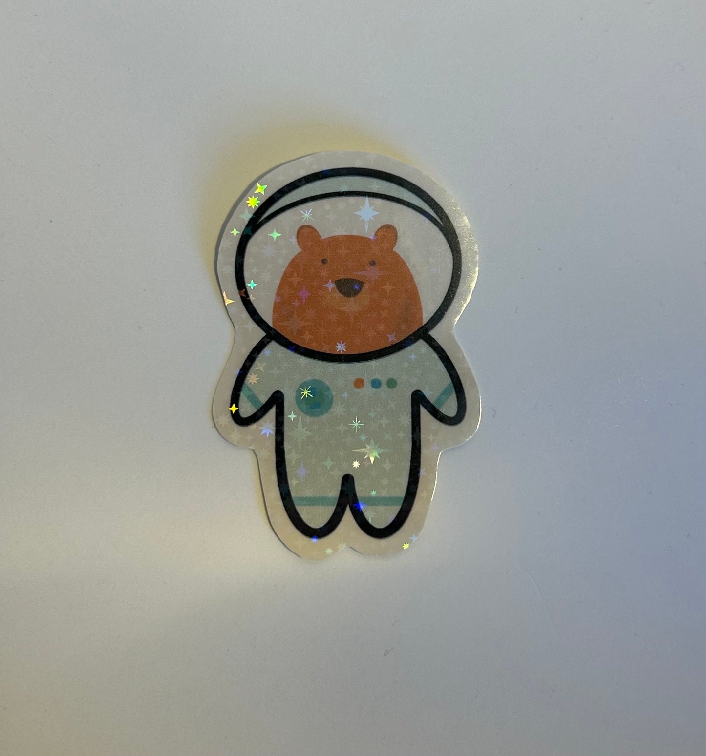 Cute sparkly animal astronaut sticker