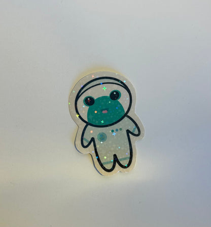 Cute sparkly animal astronaut sticker