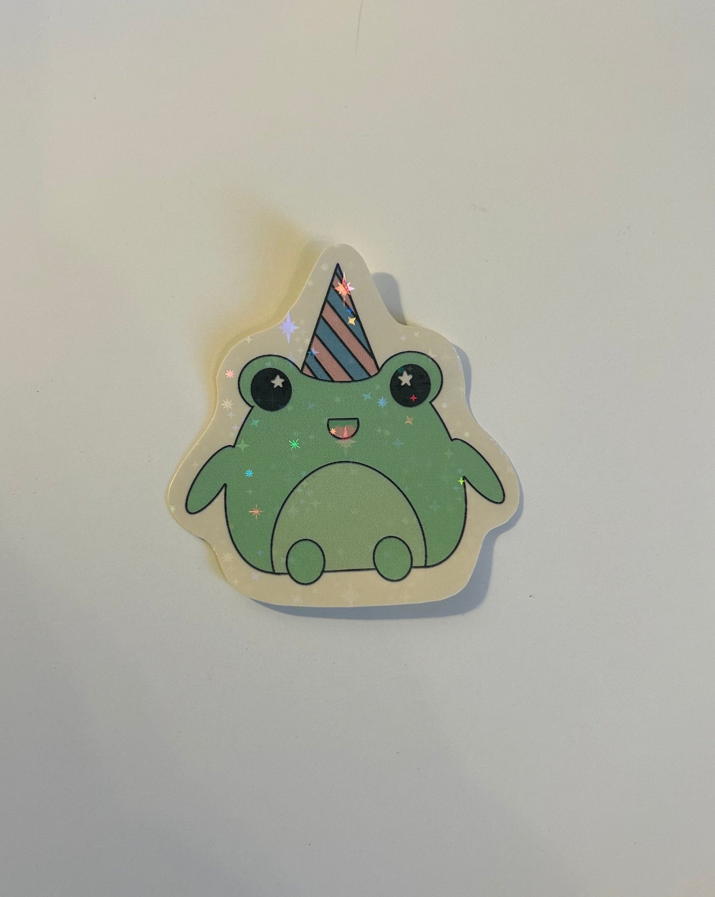 Cute sparkly frog sticker