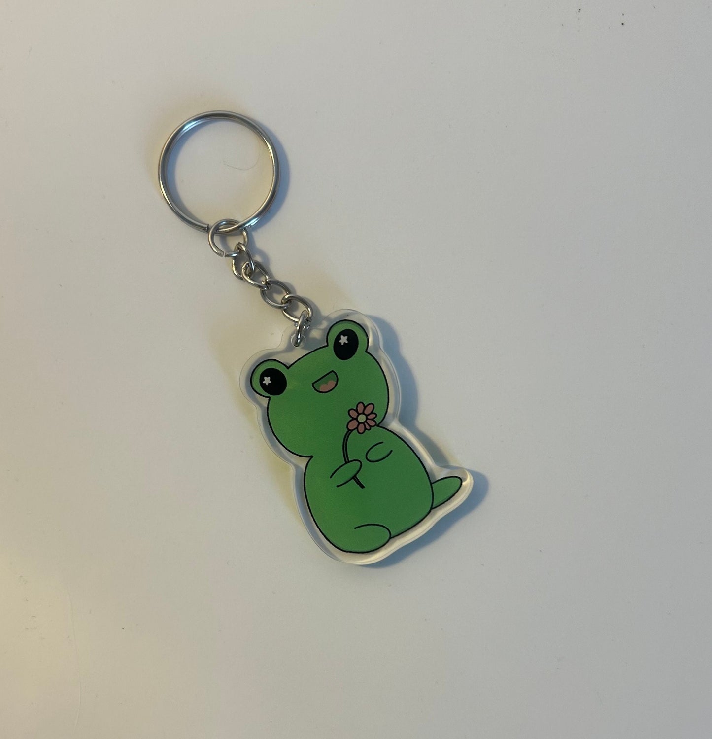 Cute acrylic frog keyring