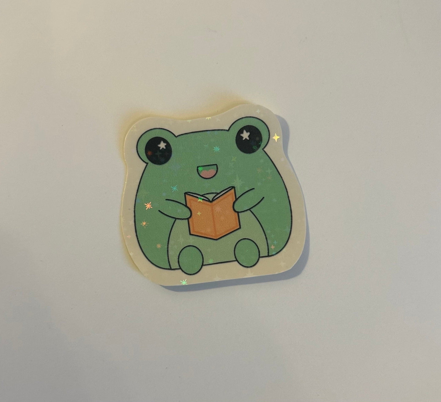 Cute sparkly frog sticker